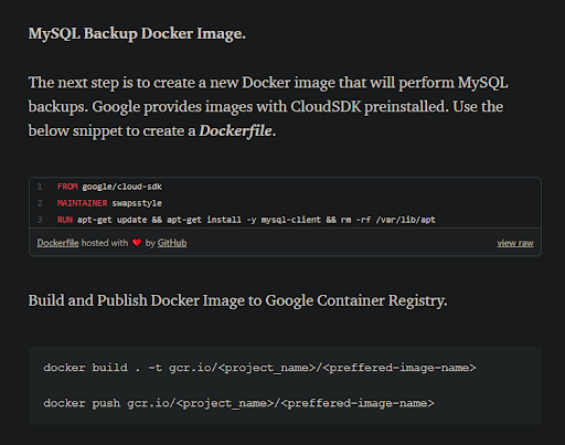 MySQL Backup Docker Image