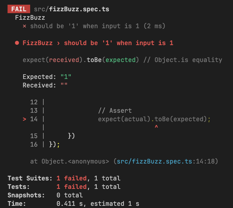 1st test failed