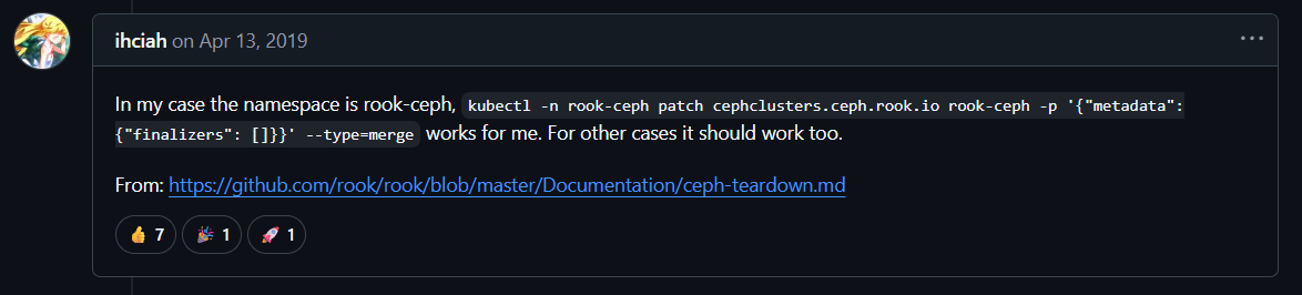 Patch to delete finallizer