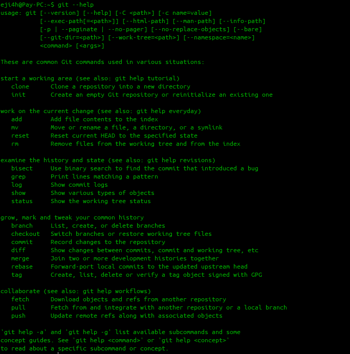 git --help